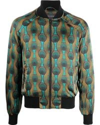 OZWALD BOATENG - Multi Color Printed Bomber Jacket - Lyst