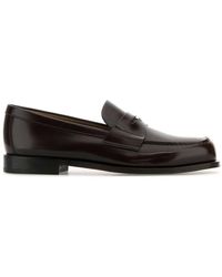 Prada - Chocolate Leather Loafers - Lyst