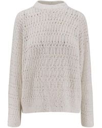 Brunello Cucinelli - Knitted Crew Neck Sweater - Lyst
