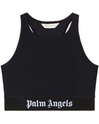 Palm Angels - Logo Scoop Neck Top - Lyst