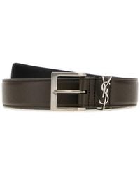 Saint Laurent - Dark Solid Buckle Belt - Lyst