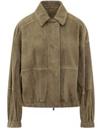 Brunello Cucinelli - Lethestane Leather Jacket - Lyst
