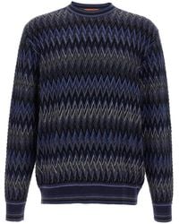 Missoni - Zigzag Pattern Wool Sweater With Crew Neck - Lyst