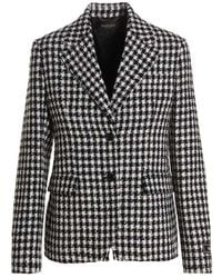 Versace - Tweed Wool Blazer Jacket - Lyst