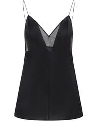 KHAITE - Deep V-Neck Silk Top With Spaghetti Straps - Lyst