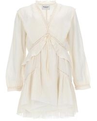 Isabel Marant - Pleated V Neck Mini Dress - Lyst