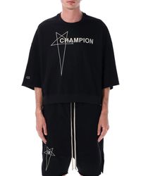 Rick Owens - Crewneck Logo T-Shirt - Lyst