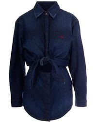 DIESEL - Shirt Collar Mini Dress - Lyst