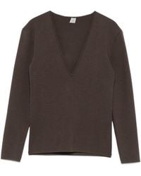 TOTEME - V Neck Sweatshirt - Lyst