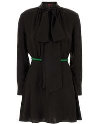 Gucci - Brown Jacquard Dress - Lyst
