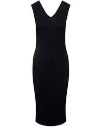 Moncler - Mini Sleeveless Knit Dress With Logo Pstch - Lyst
