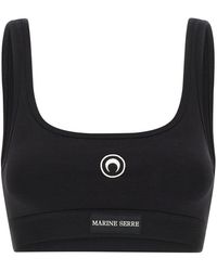 Marine Serre - 'Moon Logo Stretched Jersey Sport' Top - Lyst