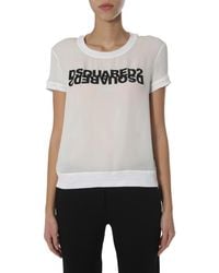 DSquared² - Sheer Lightweight Round Neck T-Shirt - Lyst