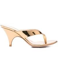 Gianvito Rossi - Sofia Leather Thong Sandals - Lyst