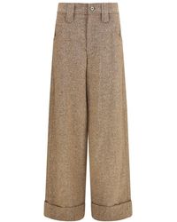 Brunello Cucinelli - Straight Flat Front Pants - Lyst