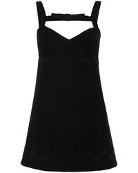 Patou - Bow-Neckline Tweed Minidress - Lyst