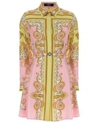 Versace - Silk Dress With Belt - Lyst