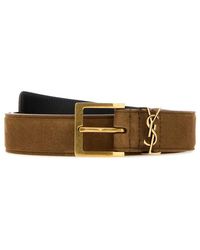 Saint Laurent - Textured Buckle Belt - Lyst