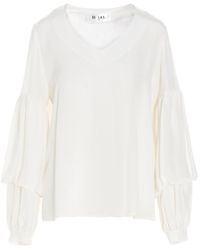 DI.LA3 PARI' - Puff-Sleeve Silk Shirt - Lyst