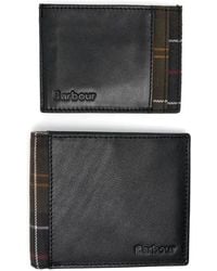 Barbour - Leather Tartan Wallet And Cardholder Set - Lyst