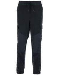 Moncler - Pants With Side Logo Patch And Tech Fabric Inserts - Lyst