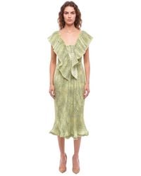 Stella McCartney - Printed V Neck Midi Dress - Lyst