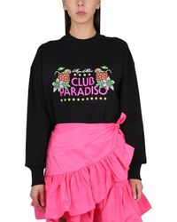MSGM - Graphic Crew Neck Sweatshirt - Lyst