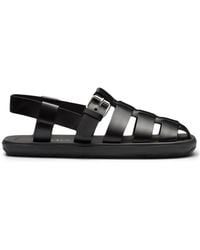 Prada - Interwoven Straps Flat Sandals - Lyst