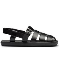 Prada - Interwoven Straps Flat Sandals - Lyst