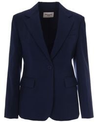 Weekend by Maxmara - Solid Notched Lapel Blazer - Lyst