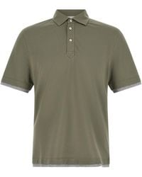 Brunello Cucinelli - Solid Shirt Collar Polo - Lyst
