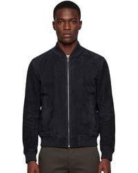 BOSS - Solid Mock Collar Jacket - Lyst