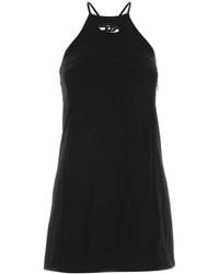 DIESEL - Black Stretch Twill Mini Dress - Lyst