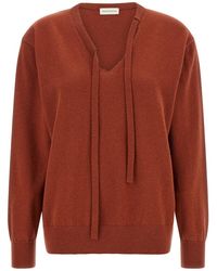 Dries Van Noten - Rust Solid V Neck Sweater - Lyst