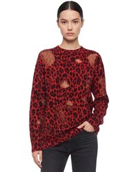 Versace - Animal Print Crew Neck Sweater - Lyst