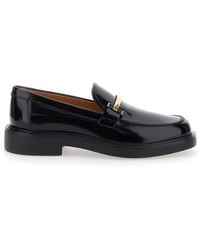 Tod's - Loafers With Logo Plaque - Lyst