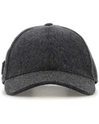 Prada - Dark Flannel Baseball Cap - Lyst