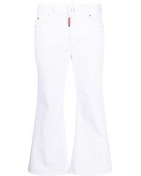 DSquared² - Cropped Wide Leg Denim Jeans - Lyst
