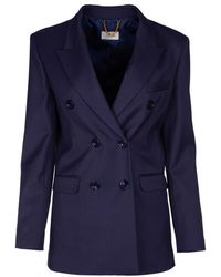 Elisabetta Franchi - Peak-Lapels Double-Breasted Blazer - Lyst