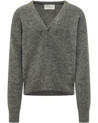Ami Paris - Knitted V Neck Cardigan - Lyst