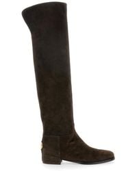 Dolce & Gabbana - Knee-High Boots With Back Logo Plaque - Lyst