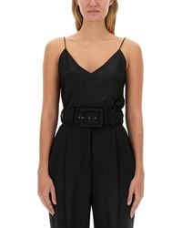 Max Mara - Solid V Neck Top - Lyst