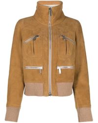 DSquared² - Ribbed-Detail Zipped-Up Bomber Jacket - Lyst