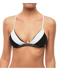 KARL LAGERFELD - Blackwhite Color Block Swimwear - Lyst