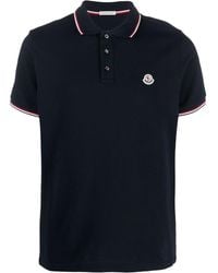 Moncler - Logo Cotton Polo Shirt - Lyst