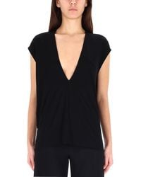 Rick Owens - Solid V Neck Top - Lyst