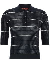 Max Mara - Shirt Collar Striped Polo - Lyst