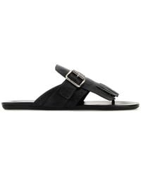 Prada - Leather Shuffle Thong Slippers - Lyst