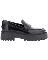 Hogan - Solid Loafers - Lyst