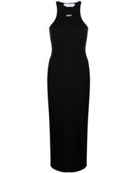 Off-White c/o Virgil Abloh - Logo Halter Neck Midi Dress - Lyst